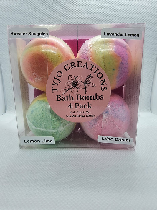 4pk Bath Bomb - Fresh, Fruity & Floral