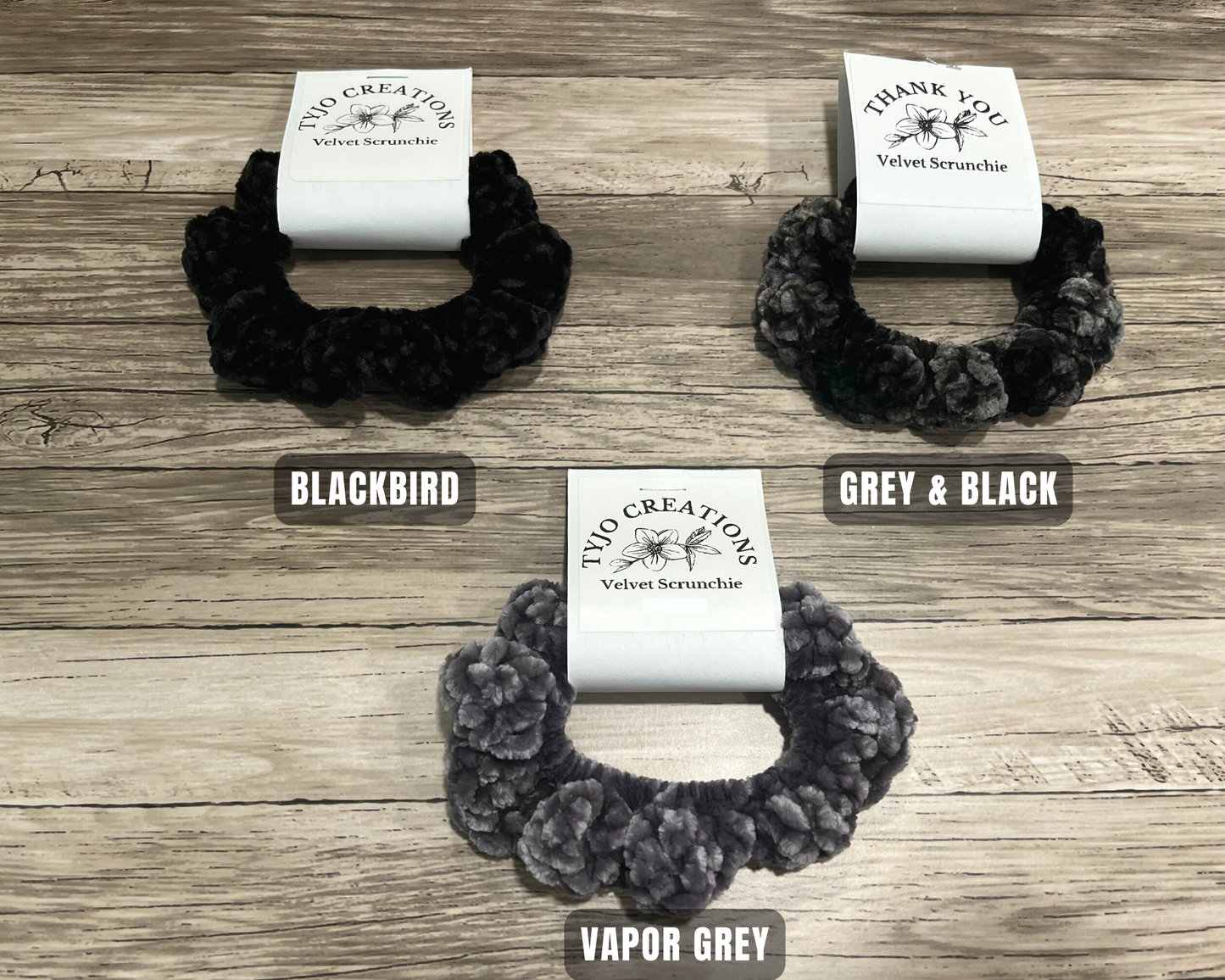 Neutral Tone Velvet Scrunchies